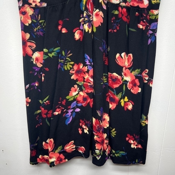 Xhilaration High Waisted Floral V-Neck Short Sleeve Dress Juniors Large Pullover - Picture 5 of 12